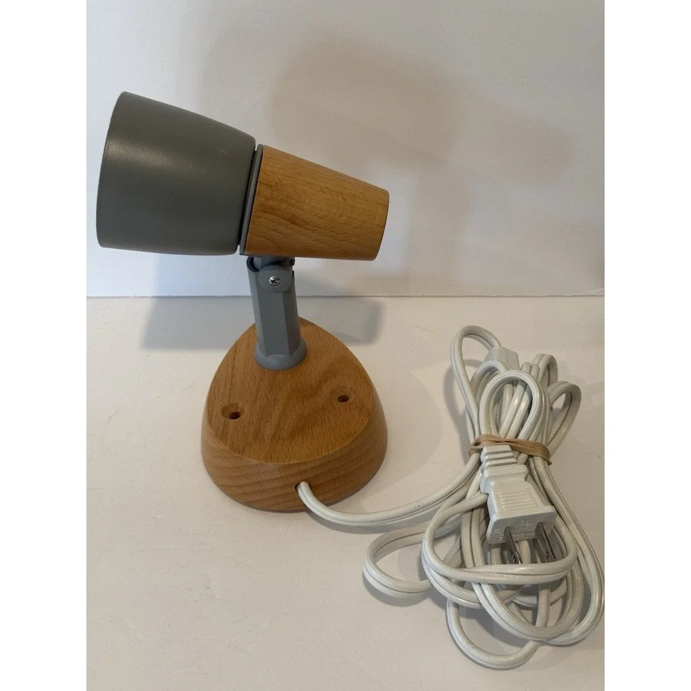 Vintage IKEA LJUS Wall Sconce Spotlight Lamp Type V9509 Beech Wood Grey Hungary